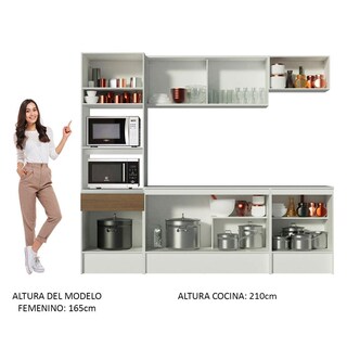 Foto 6 | Foto 6 | Mueble de Cocina Integral 240cm Blanco/marrón Diamante Madesa