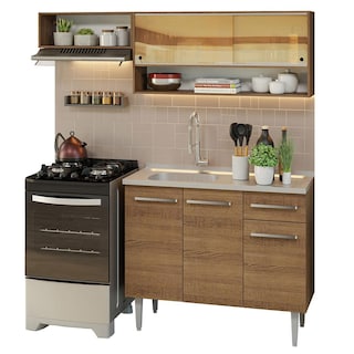 Foto 1 | Foto 1 | Mueble de Cocina Compacta Madesa 165 cm con Mesón de Acero Emilly