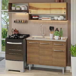 Foto 2 | Foto 2 | Mueble de Cocina Compacta Madesa 165 cm con Mesón de Acero Emilly