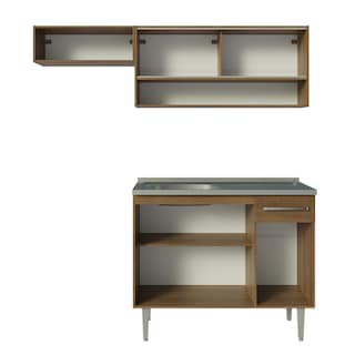 Foto 3 | Foto 3 | Mueble de Cocina Compacta Madesa 165 cm con Mesón de Acero Emilly