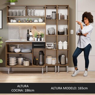 Foto 6 | Foto 6 | Mueble de Cocina Emilly Madesa 169 cm con Mesón de Acero