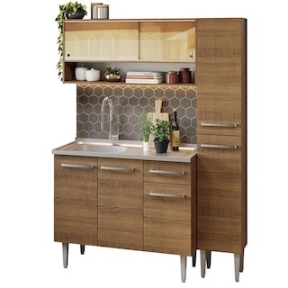 Foto 1 | Foto 1 | Mueble de Cocina Compacta Madesa 137 cm con Mesón de Acero Emilly