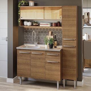 Foto 2 | Foto 2 | Mueble de Cocina Compacta Madesa 137 cm con Mesón de Acero Emilly