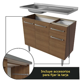 Foto 6 | Foto 6 | Mueble de Cocina Compacta Madesa 137 cm con Mesón de Acero Emilly
