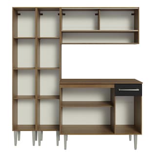 Foto 6 | Foto 6 | Mueble de Cocina Compacta Emilly Madesa 169 cm sin Mesón de Acero Marrón y Negro 13