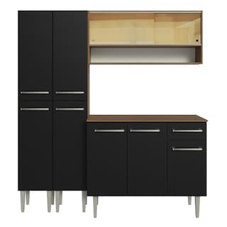Foto 7 | Foto 7 | Mueble de Cocina Compacta Emilly Madesa 169 cm sin Mesón de Acero Marrón y Negro 13