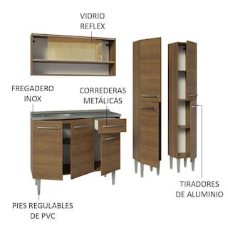 Foto 4 | Foto 4 | Cocina Integral Madesa Marrón de 137 Cm