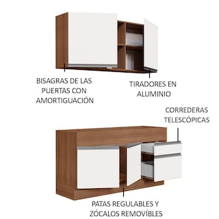 Foto 4 | Foto 4 | Cocina Integral Madesa Glamy 02 Marrón y Blanco