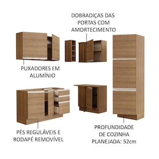 Foto 4 | Foto 4 | Cocina Integral Esquinera 329 cm Glamy Madesa 01 Marrón