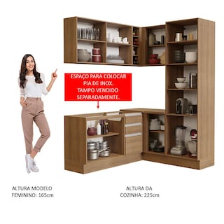 Foto 5 | Foto 5 | Cocina Integral Esquinera 329 cm Glamy Madesa 01 Marrón