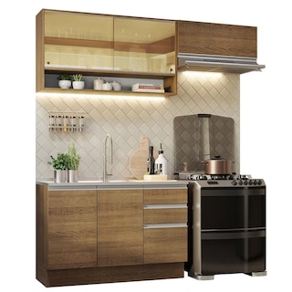 Foto 1 | Foto 1 | Cocina Integral Madesa Glamy Marrón 200 cm