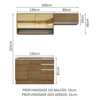 Foto 3 | Foto 3 | Cocina Integral Madesa Glamy Marrón 200 cm