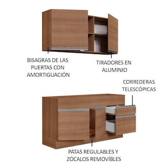Foto 4 | Foto 4 | Cocina Integral Madesa Glamy Marrón 120 Cm