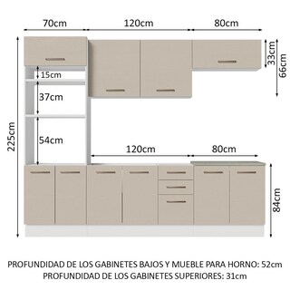 Foto 3 | Foto 3 | Cocina Integral Madesa Agata Beige 270 Cm