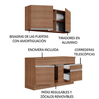 Foto 4 | Foto 4 | Cocina Integral Madesa Glamy Marrón de 150 Cm