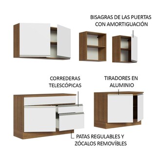 Foto 4 | Foto 4 | Cocina Integral Madesa Glamy Marrón 240 Cm