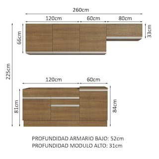 Foto 3 | Foto 3 | Cocina Integral 260cm Marrón Glamy Madesa 03