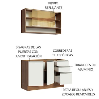 Foto 4 | Foto 4 | Cocina Integral 120cm Marrón/blanco Glamy Madesa 02