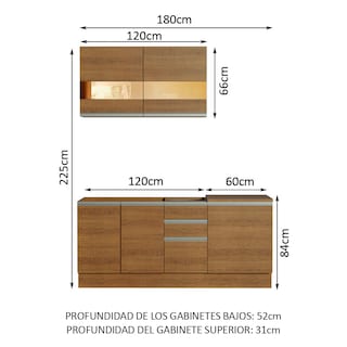 Foto 3 | Foto 3 | Cocina Integral Madesa Milano Marrón 180 Cm
