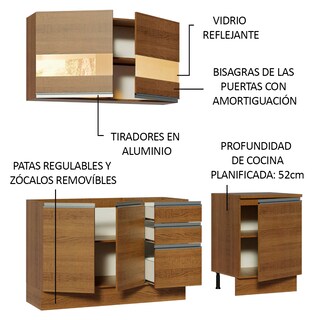 Foto 4 | Foto 4 | Cocina Integral Madesa Milano Marrón 180 Cm