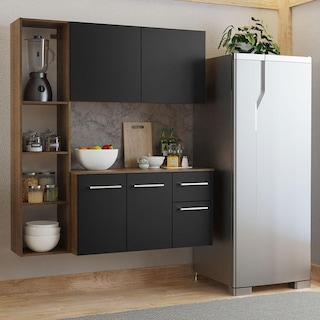 Foto 2 | Foto 2 | Mueble De Cocina Madesa Compacto 120cm Marrón y Negro Easy