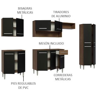 Foto 3 | Foto 3 | Cocina Integral 293cm Marrón/negro Emilly Madesa 01