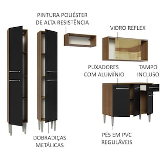 Foto 4 | Foto 4 | Cocina Integral 229 cm Emilly Madesa Marrón y Negro 06