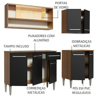 Foto 4 | Foto 4 | Cocina Integral 169cm Marrón/negro Emilly Dance Madesa 07