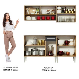 Foto 5 | Foto 5 | Cocina Integral 169cm Marrón/negro Emilly Dance Madesa 07
