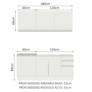 Foto 3 | Foto 3 | Cocina Integral Madesa Glamy Blanca 180 cm sin Mesón de Acero