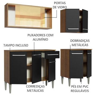 Foto 4 | Foto 4 | Cocina Integral 169 cm Emilly Drive Madesa Marrón y Negro 04