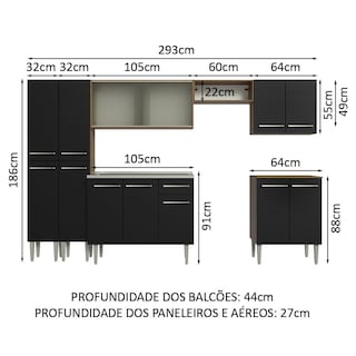 Foto 3 | Foto 3 | Cocina Integral 293cm Con Fregadero Emilly Madesa 06