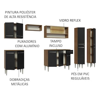 Foto 4 | Foto 4 | Cocina Integral 293cm Marrón/negro Emilly Madesa 03