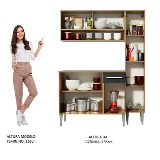 Foto 5 | Foto 5 | Cocina Integral 137cm Marrón/negro Emilly Art Madesa 04