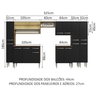 Foto 3 | Foto 3 | Cocina Integral 325 cm Emilly Madesa 05 Marrón
