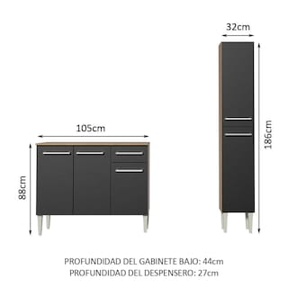 Foto 3 | Foto 3 | Cocina Integral Madesa Marrón de 137 cm
