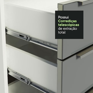 Foto 5 | Foto 5 | Gabinete de Cocina Madesa Lux Blanco con Vidrio y Tiradores de Aluminio