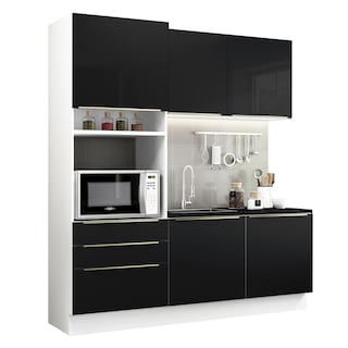 Foto 2 | Foto 2 | Gabinete de Cocina Integral Compacta Madesa Lux Blanco/Negro 180 cm