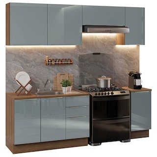 Foto 1 | Foto 1 | Cocina Integral Madesa Lux 240cm con Accesorios - Marrón/Gris