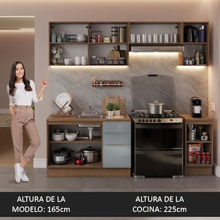 Foto 4 | Foto 4 | Cocina Integral Madesa Lux 240cm con Accesorios - Marrón/Gris