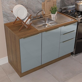 Foto 7 | Foto 7 | Cocina Integral Madesa Lux 240cm con Accesorios - Marrón/Gris
