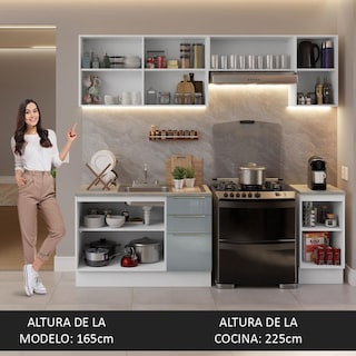 Foto 5 | Foto 5 | Cocina Integral con Accesorios 240 cm Lux Blanco/Gris