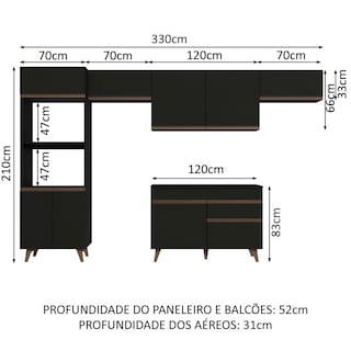 Foto 3 | Foto 3 | Madesa Gabinete De Cocina Integral 330 Cm Reims Negro 01