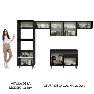 Foto 5 | Foto 5 | Madesa Gabinete De Cocina Integral 330 Cm Reims Negro 01