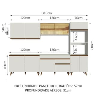 Foto 3 | Foto 3 | Madesa Gabinete De Cocina Integral 310 Cm Reims Blanco 01