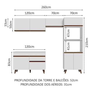 Foto 6 | Foto 6 | Madesa Gabinete De Cocina Completa Integral 260 Cm Reims Blanco 09