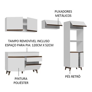 Foto 8 | Foto 8 | Madesa Gabinete De Cocina Completa Integral 260 Cm Reims Blanco 09