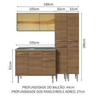 Foto 3 | Foto 3 | Madesa Gabinete De Cocina Integral Compacta 169 Cm Con Fregadero Emilly Rustic 12