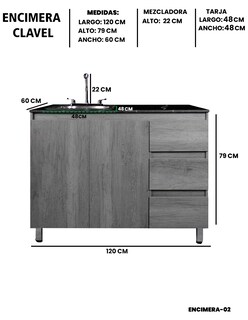 Foto 5 | Foto 5 | Cocina Integral Premium Modelo Clavel Encimera Con Tarja
