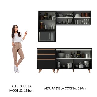 Foto 5 | Foto 5 | Cocina Integral Completa Modular Madesa Reims 180cm Negro 2